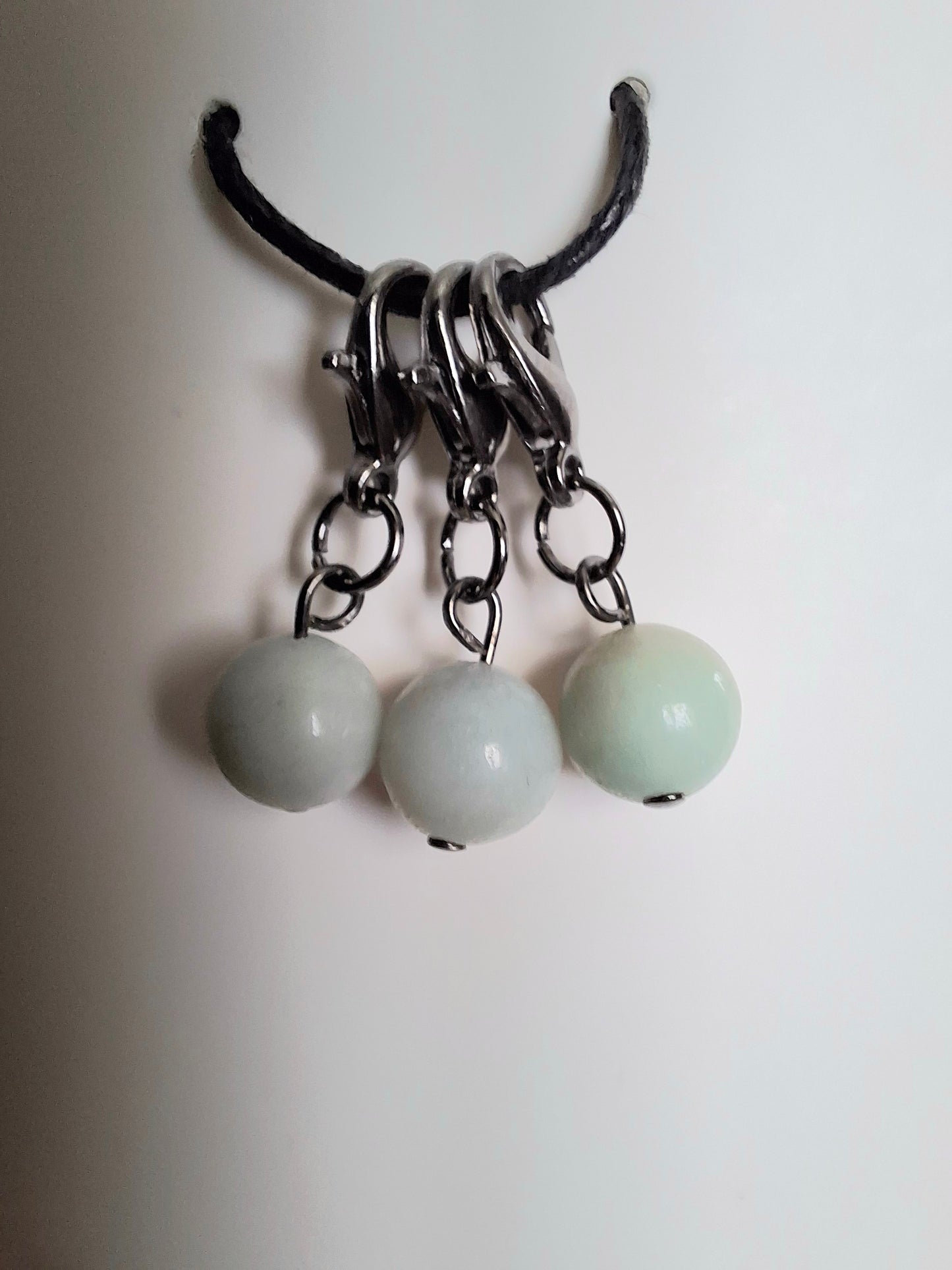 Amazonit + stålfärgade hummerlås