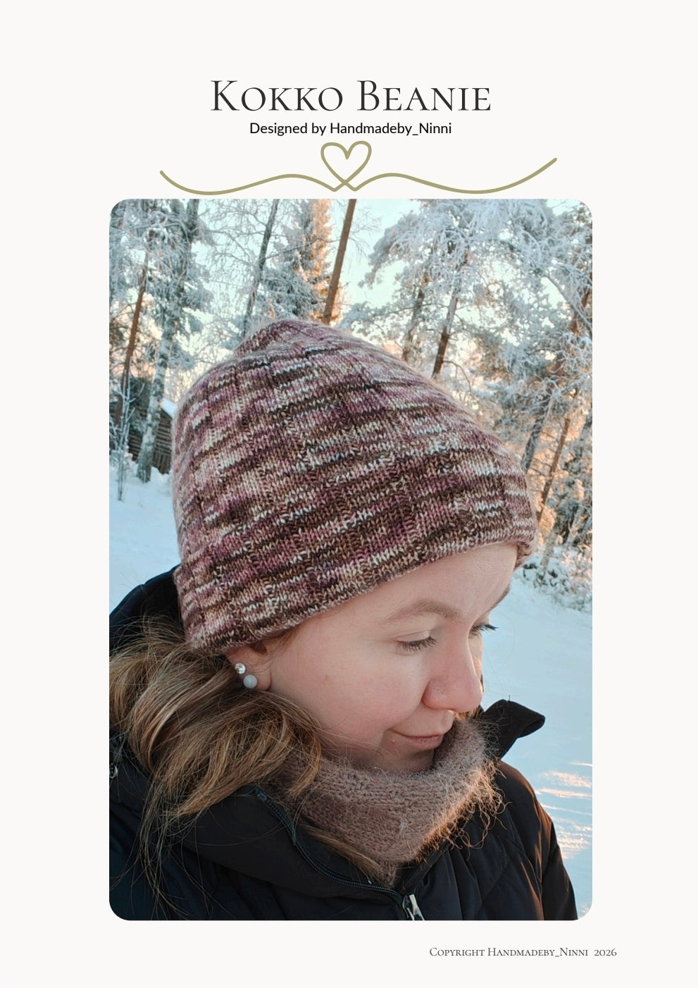 Kokko Beanie, utprintat mönster