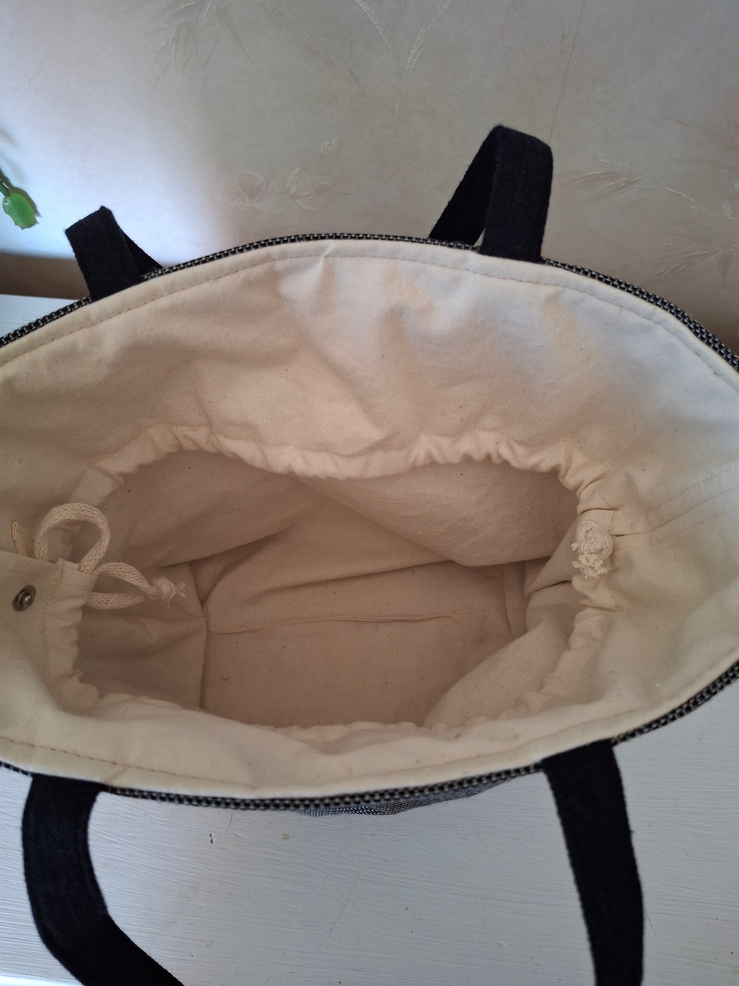 Projektväska, mörkblå/naturvit