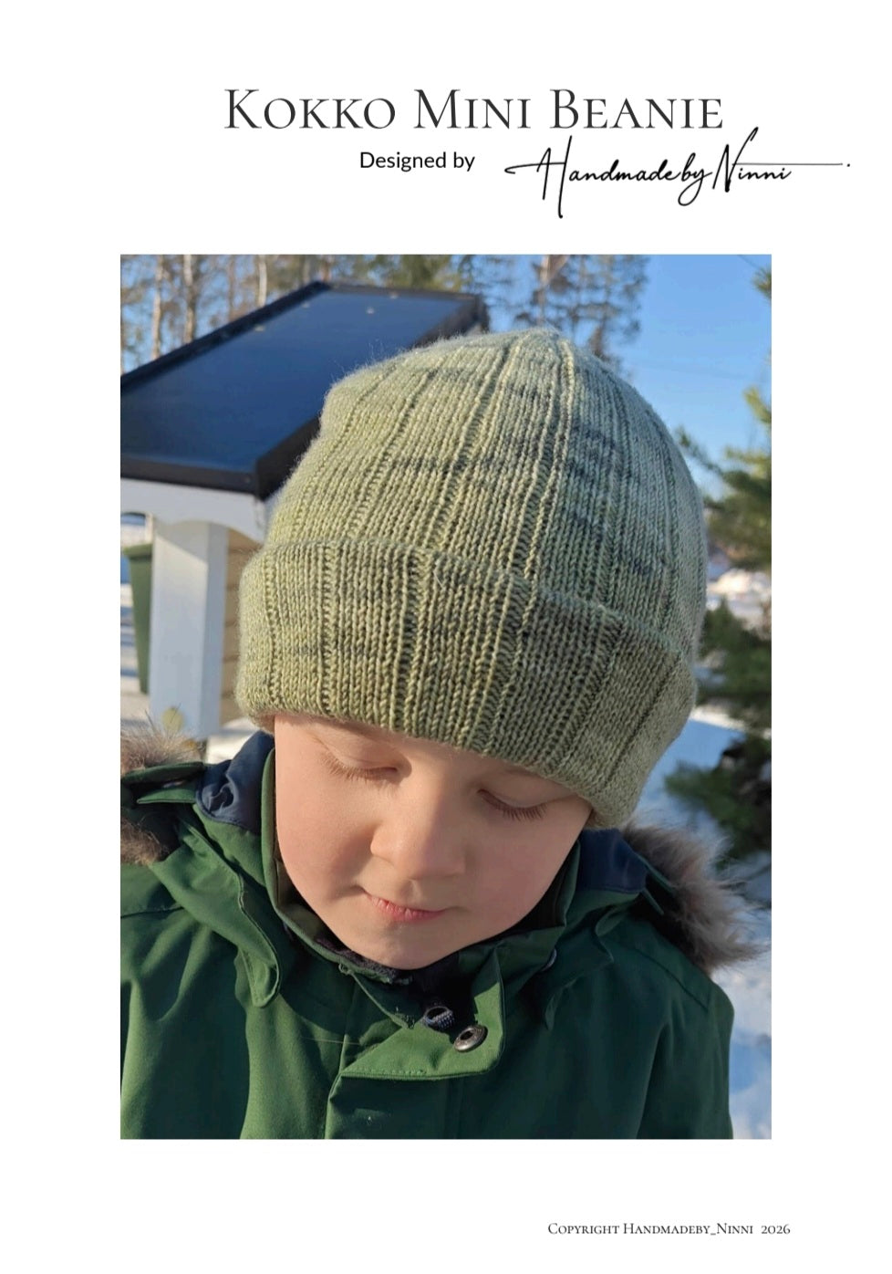Kokko mini Beanie, utprintat mönster.